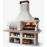 Charcoal BBQs Gargano 3 Masonry Barbecue with Wood Fired Refractory Concrete/Steel/Stainless
