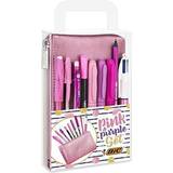 Bic Pink & Purple Set 1 Pencil Case, 2 Ball Pens/1 Erasable Gel Pen/1 Graphite Pencil with Eraser/1 Writing Felt Pen/3 Permanent Markers/1 Mech