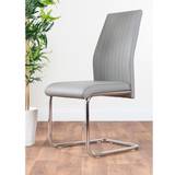 Furniturebox Fontana Elephant Grey and Chrome Kitchen Chair 97cm 2pcs