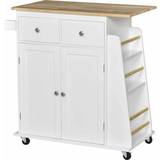 White Trolley Tables Homcom Kitchen 3-Tier Island Trolley Table