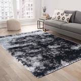 Carpets & Rugs Modern Soft Two Tone Shimmer Shaggy Grey