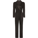 V-Neck Jumpsuits & Overalls Adrianna Papell Knit Crepe Tuxedo Jumpsuit - Black
