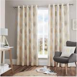 Grey Curtains Fusion Leaf Cotton Eyelet Lined