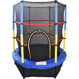 Junior trampoline 55" Junior Trampoline Set 4.5FT With Safety Net Enclosure Kids Outdoor Toy Blue