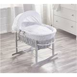 Bassinetts Kid's Room Kinder Valley White Dimple Grey Moses Basket with Rocking Stand Body