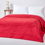 Red Bedspreads Homescapes Cotton Quilted Reversible Bedspread Pink, Purple, White, Black, Grey, Red