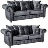 Furniture Bella Crushed Velvet Sofa 180cm 2pcs 2 Seater, 3 Seater