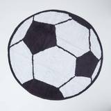 Homescapes Cotton Tufted Washable Football Children Black