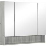 Grey Bathroom Mirror Cabinets kleankin (834-425GY)