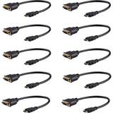 8in 20cm HDMI to DVI Adapter DVI-D to HDMI 1920x1200p Pack Cable DVI Cord
