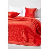 Homescapes Terracotta, Luxury Quilted Velvet Geometric Blankets Orange, Brown (200x200cm)
