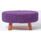 Foot Stools Homescapes Large Knitted on Foot Stool