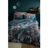 Textiles Catherine Lansfield Tropical Floral Birds Duvet Cover Green