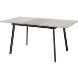 Metal Dining Tables SECONIQUE Avery Extending Concrete/Grey Oak Dining Table 80x160cm
