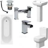 Water Toilets Complete Bathroom Suite 1500 Bath Single Ended Toilet Basin Taps White