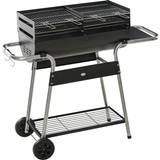 Charcoal BBQs OutSunny BBQ Grill with Double Grill, Table