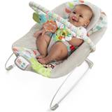 Bright Starts Baby Care Bright Starts Happy Safari Vibrating Baby Bouncer with 3-Point Harness and Bar, Age 0-6 Months
