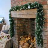 Samuel Alexander Snow Tipped Christmas Garland Green/White Decoration 270cm