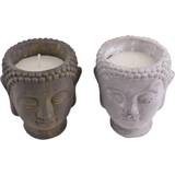Grey Candles & Accessories Set of 2 Medium Cement Buddha Candle