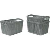 Grey Baskets JVL Knit Design Loop Plastic 3 Basket