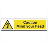 Workplace Signs Scan adhesive semi-rigid PVC Caution Your Head