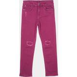 Hudson Jeans Girls' Straight Leg Stretch Twill Pant, Magenta Purple