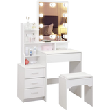 White Dressing Tables TUKAILAi Vanity Makeup Desk Set Dressing Table 39.9x56.9cm