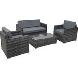 Outdoor Lounge Sets Garden & Outdoor Furniture OutSunny 860-024GY Outdoor Lounge Set, 1 Table incl. 2 Chairs & 1 Sofas