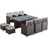 OutSunny 861-031BN Patio Dining Set, 1 Table incl. 6 Chairs