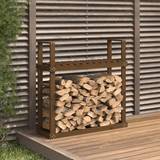 vidaXL Firewood Rack Honey Brown 110x35x108.5 cm Solid Wood Pine