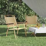 vidaXL Camping Chairs 2 pcs Beige 54x55x78 cm Oxford Fabric
