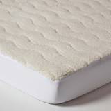Mattress Covers Homescapes cm Deep Quilted Fleece Mattress Cover White