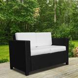 Black Outdoor Sofas Garden & Outdoor Furniture OutSunny Wicker Garden 2-Seater Double Outdoor Sofa