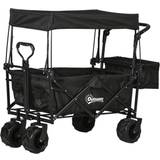 Utility Wagons OutSunny Folding Trolley Cart Storage Wagon Beach Trailer