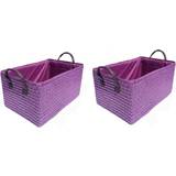 Purple, Set of 2 Medium Set Of 2 Bright Colour Kids Storage Basket Organiser