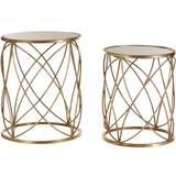 Gold Small Tables Premier Housewares Arcana Round Side Small Table