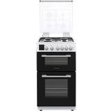50cm double oven gas cooker Montpellier MDGO50LW Grey, White, Silver