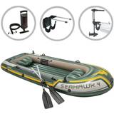Rubber Boats Intex Inflatable Boat Set Seahawk 4 with Trolling Motor and Bracket