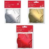 The Home Fusion Company Gold 12 Foil Xmas Shaped Gift Tags Christmas Tree Ornament
