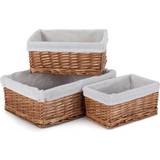 Polyester Baskets of 3 Double Steamed Wicker Storage with Basket