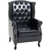 Homcom Tufted Upholstered Accent Chair with Nailhead Trim Black Armchair 108cm