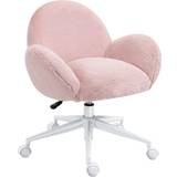 Pink Chairs Homcom Fluffy Leisure Office Chair 75cm