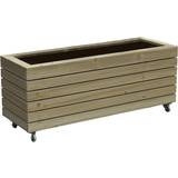 Forest Garden Long Linear Planter with Wheels 120cm