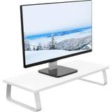 White 24 inch tv Vivo White Wood 24 Wide Desktop Stand Ergonomic TV Monitor Riser Desk Organizer