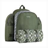 Cooler Bags VonShef 4 Person Green Geo Picnic Backpack