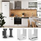 Top Cabinet Mini Kitchens VICCO Herdumbauschrank 60 cm FAME Line Küchenschrank Küchenzeile Landhaus Weiß