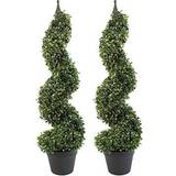 Artificial Plants Leaf Tall Boxwood Tower Trees Topiary Spiral Metal Top Artificial Plant