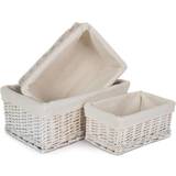 Polyester Baskets of 3 White Wash Wicker Basket