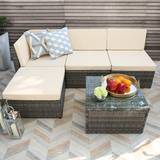 Grey Modular Sofa Garden & Outdoor Furniture Ebern Designs Sorrento Garden Corner Modular Sofa
