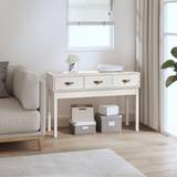 vidaXL White, 114 Solid Pine Console Table
